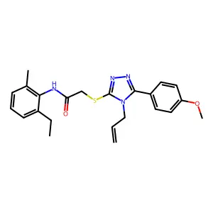 N-(2-ethyl-6-methylphenyl)-2-[[5-(4-methoxyphenyl)-4-prop-2-enyl-1,2,4-triazol-3-yl]sulfanyl]acetamide structure