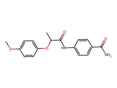 4-[2-(4-Methoxyphenoxy)propanoylamino]benzamide structure
