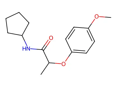 N-cyclopentyl-2-(4-methoxyphenoxy)propanamide structure