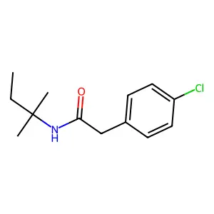 2-(4-chlorophenyl)-N-(2-methylbutan-2-yl)acetamide structure