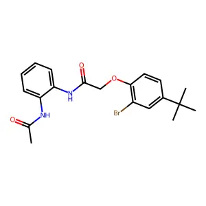 N-(2-acetamidophenyl)-2-(2-bromo-4-tert-butylphenoxy)acetamide structure