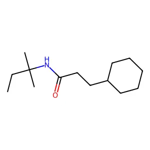3-cyclohexyl-N-(2-methylbutan-2-yl)propanamide structure