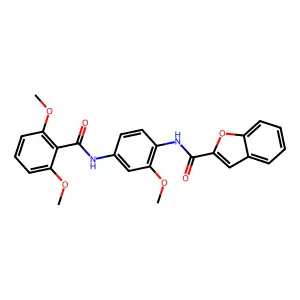 N-[4-[(2,6-dimethoxybenzoyl)amino]-2-methoxyphenyl]-1-benzofuran-2-carboxamide structure