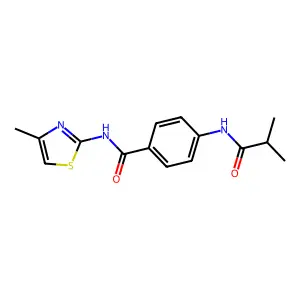 4-(2-methylpropanoylamino)-N-(4-methyl-1,3-thiazol-2-yl)benzamide structure