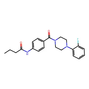 N-[4-[4-(2-fluorophenyl)piperazine-1-carbonyl]phenyl]butanamide structure