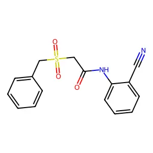 2-benzylsulfonyl-N-(2-cyanophenyl)acetamide structure