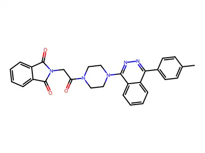 2-[2-[4-[4-(4-methylphenyl)phthalazin-1-yl]piperazin-1-yl]-2-oxoethyl]isoindole-1,3-dione structure