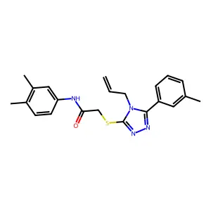 N-(3,4-dimethylphenyl)-2-[[5-(3-methylphenyl)-4-prop-2-enyl-1,2,4-triazol-3-yl]sulfanyl]acetamide structure