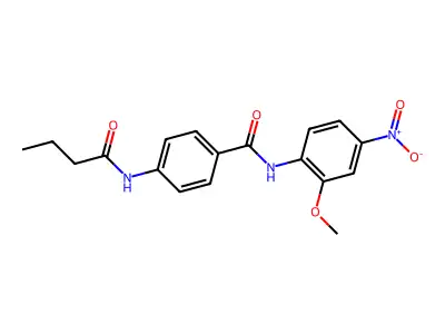 4-(butanoylamino)-N-(2-methoxy-4-nitrophenyl)benzamide structure