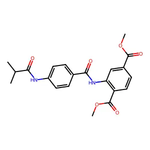 dimethyl 2-(4-isobutyramidobenzamido)terephthalate structure