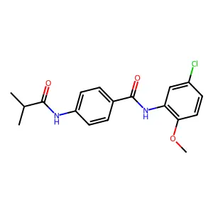 N-(5-chloro-2-methoxyphenyl)-4-(2-methylpropanoylamino)benzamide structure