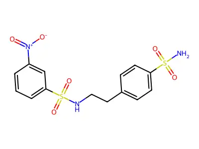 3-nitro-N-[2-(4-sulfamoylphenyl)ethyl]benzenesulfonamide structure