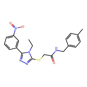 2-{[4-ethyl-5-(3-nitrophenyl)-4H-1,2,4-triazol-3-yl]sulfanyl}-N-(4-methylbenzyl)acetamide structure