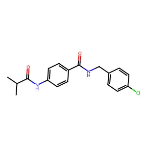 N-[(4-chlorophenyl)methyl]-4-(2-methylpropanoylamino)benzamide structure