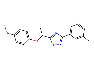 5-[1-(4-Methoxyphenoxy)ethyl]-3-(3-methylphenyl)-1,2,4-oxadiazole structure