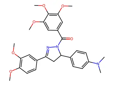 (3-(3,4-dimethoxyphenyl)-5-(4-(dimethylamino)phenyl)-4,5-dihydro-1H-pyrazol-1-yl)(3,4,5-trimethoxyphenyl)methanone structure