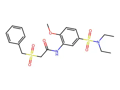 2-benzylsulfonyl-N-[5-(diethylsulfamoyl)-2-methoxyphenyl]acetamide structure