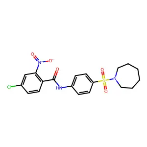 N-[4-(azepan-1-ylsulfonyl)phenyl]-4-chloro-2-nitrobenzamide structure
