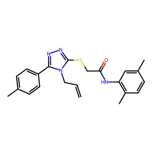 N-(2,5-dimethylphenyl)-2-[[5-(4-methylphenyl)-4-prop-2-enyl-1,2,4-triazol-3-yl]sulfanyl]acetamide structure