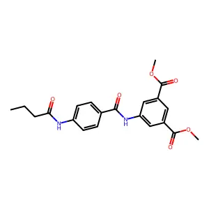 Methyl 5-{[4-(butanoylamino)phenyl]carbonylamino}-3-(methoxycarbonyl)benzoate structure