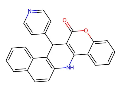 7-(pyridin-4-yl)-7,14-dihydro-6H-benzo[f]chromeno[4,3-b]quinolin-6-one structure