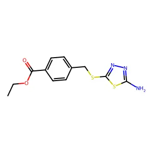 Ethyl 4-{[(5-amino-1,3,4-thiadiazol-2-yl)sulfanyl]methyl}benzoate structure