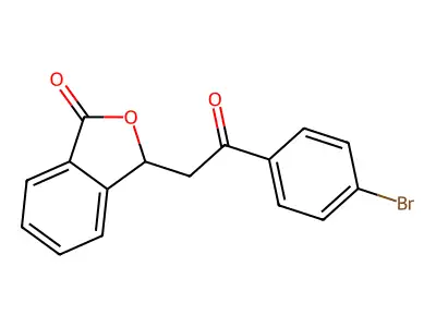 3-(2-(4-bromophenyl)-2-oxoethyl)isobenzofuran-1(3H)-one structure