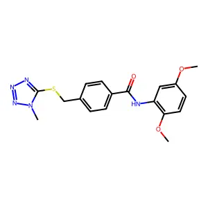 N-(2,5-dimethoxyphenyl)-4-[(1-methyltetrazol-5-yl)sulfanylmethyl]benzamide structure