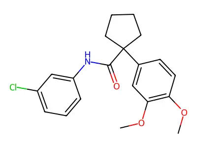 N-(3-chlorophenyl)-1-(3,4-dimethoxyphenyl)cyclopentanecarboxamide structure