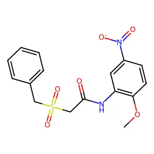 2-benzylsulfonyl-N-(2-methoxy-5-nitrophenyl)acetamide structure