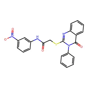 N-(3-nitrophenyl)-2-(4-oxo-3-phenylquinazolin-2-yl)sulfanylacetamide structure