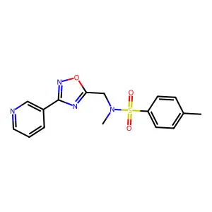 N,4-dimethyl-N-[(3-pyridin-3-yl-1,2,4-oxadiazol-5-yl)methyl]benzenesulfonamide structure
