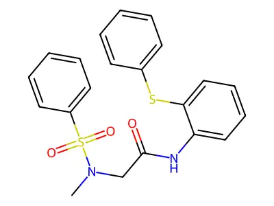 2-[benzenesulfonyl(methyl)amino]-N-(2-phenylsulfanylphenyl)acetamide structure