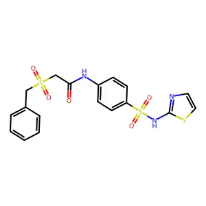 2-benzylsulfonyl-N-[4-(1,3-thiazol-2-ylsulfamoyl)phenyl]acetamide structure