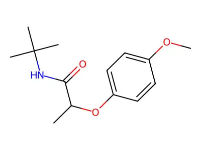 N-tert-butyl-2-(4-methoxyphenoxy)propanamide structure
