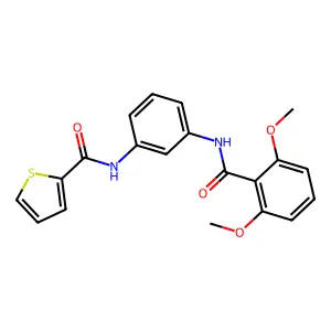 N-[3-[(2,6-dimethoxybenzoyl)amino]phenyl]thiophene-2-carboxamide structure