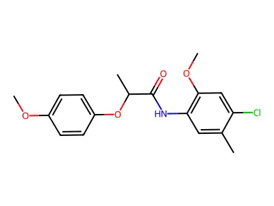 N-(4-chloro-2-methoxy-5-methylphenyl)-2-(4-methoxyphenoxy)propanamide structure