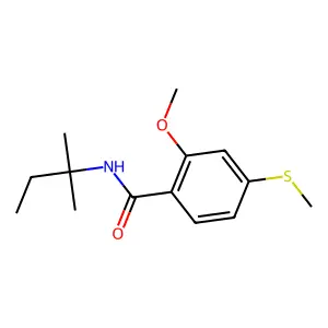 2-methoxy-N-(2-methylbutan-2-yl)-4-(methylsulfanyl)benzamide structure