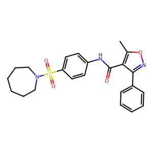 N-[4-(azepan-1-ylsulfonyl)phenyl]-5-methyl-3-phenyl-1,2-oxazole-4-carboxamide structure
