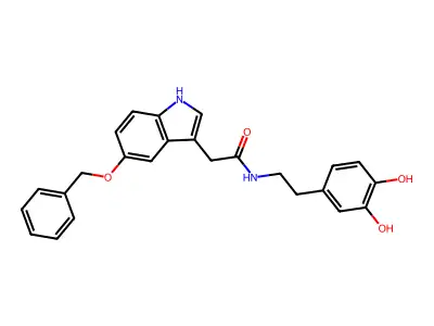 1H-Indole-3-acetamide, N-(2-(3,4-dihydroxyphenyl)ethyl)-5-(phenylmethoxy)- structure