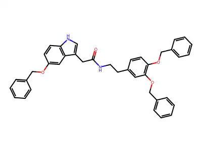 1H-Indole-3-acetamide, N-(2-(3,4-bis(phenylmethoxy)phenyl)ethyl)-5-(phenylmethoxy)- structure