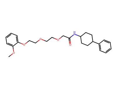 2-(2-(2-(2-Methoxyphenoxy)ethoxy)ethoxy)-N-(4-phenylcyclohexyl)ethanimidic acid structure