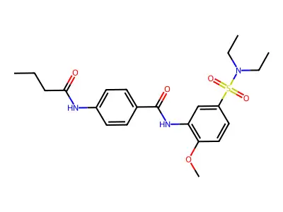 4-(butanoylamino)-N-[5-(diethylsulfamoyl)-2-methoxyphenyl]benzamide structure