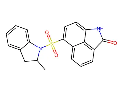 6-[(2-methyl-2,3-dihydro-1H-indol-1-yl)sulfonyl]benzo[cd]indol-2(1H)-one structure