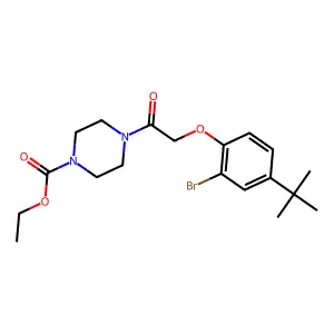 Ethyl 4-[(2-bromo-4-tert-butylphenoxy)acetyl]piperazine-1-carboxylate structure