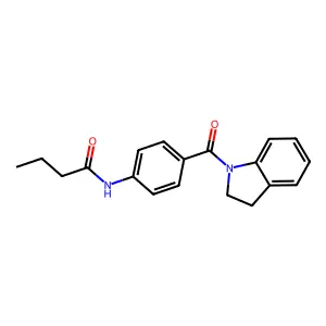 N-[4-(2,3-dihydroindole-1-carbonyl)phenyl]butanamide structure