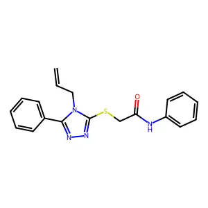 N-phenyl-2-[(5-phenyl-4-prop-2-enyl-1,2,4-triazol-3-yl)sulfanyl]acetamide structure