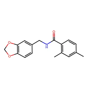 N-(1,3-benzodioxol-5-ylmethyl)-2,4-dimethylbenzamide structure