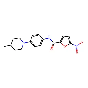 N-[4-(4-methylpiperidin-1-yl)phenyl]-5-nitrofuran-2-carboxamide structure