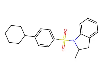 1-[(4-Cyclohexylphenyl)sulfonyl]-2-methylindoline structure